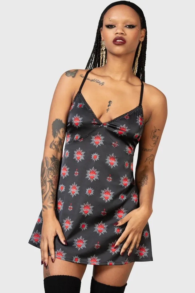 Killstar Ruby Tears Slip Dress Women Loungewear