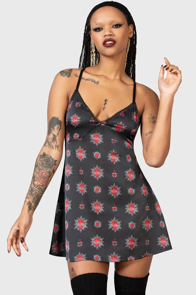 Killstar Ruby Tears Slip Dress Women Loungewear