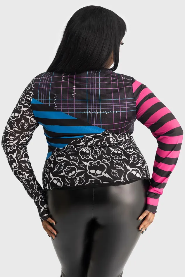 Killstar Scaring Up Some Fun Mesh Top Women Long Sleeves