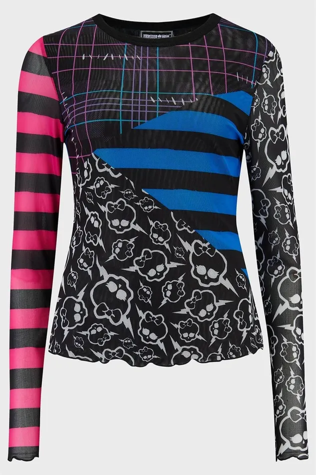 Killstar Scaring Up Some Fun Mesh Top Women Long Sleeves