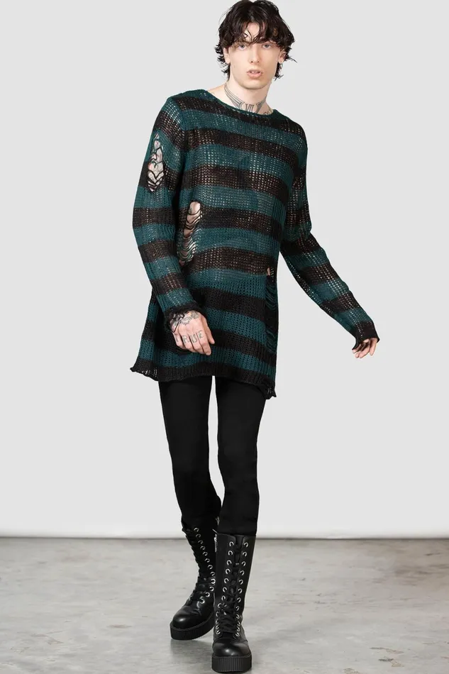 Killstar Sea Punk Knit Sweater Men Knitwear