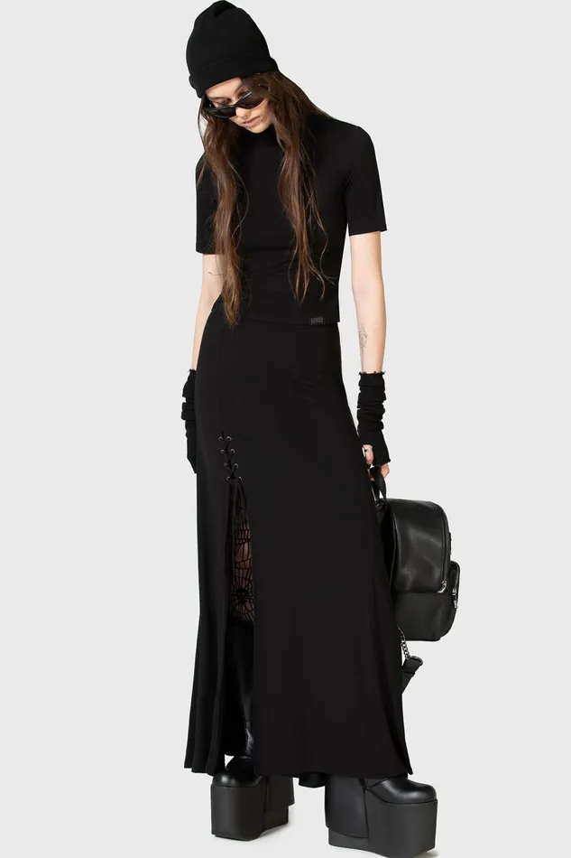 Killstar Secretly Weep Maxi Skirt Women Maxi Skirts