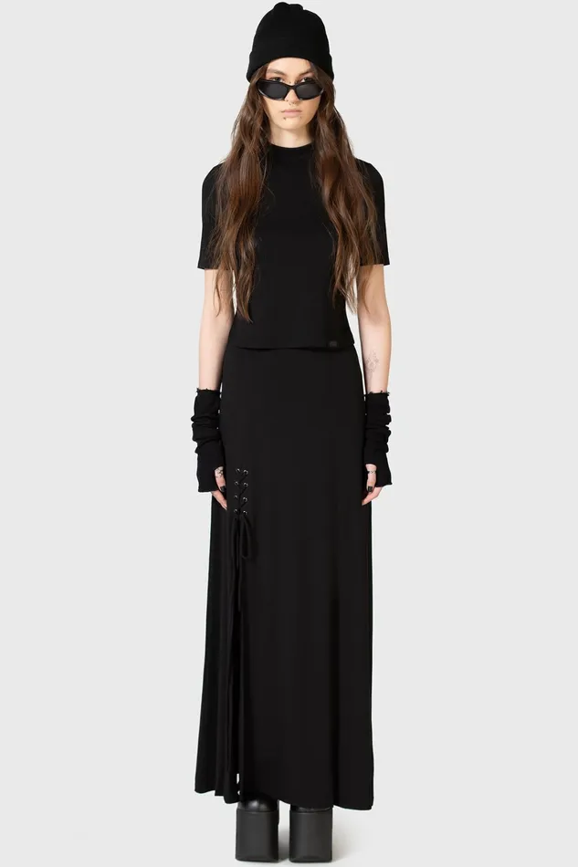 Killstar Secretly Weep Maxi Skirt Women Maxi Skirts