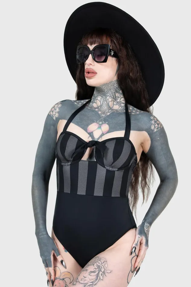 Killstar Shadow Stripe Swimsuit Women Swim