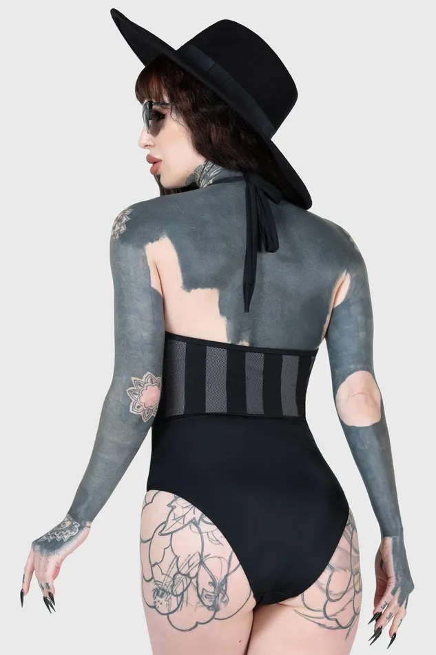 Killstar Shadow Stripe Swimsuit Women Swim
