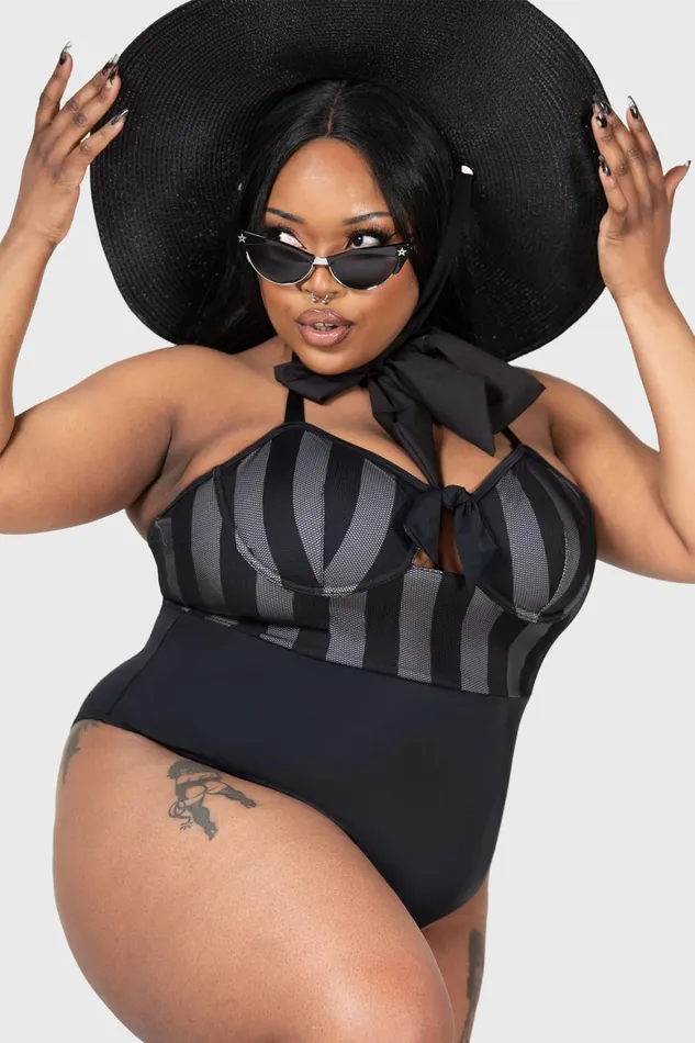 Killstar Shadow Stripe Swimsuit Women Swim