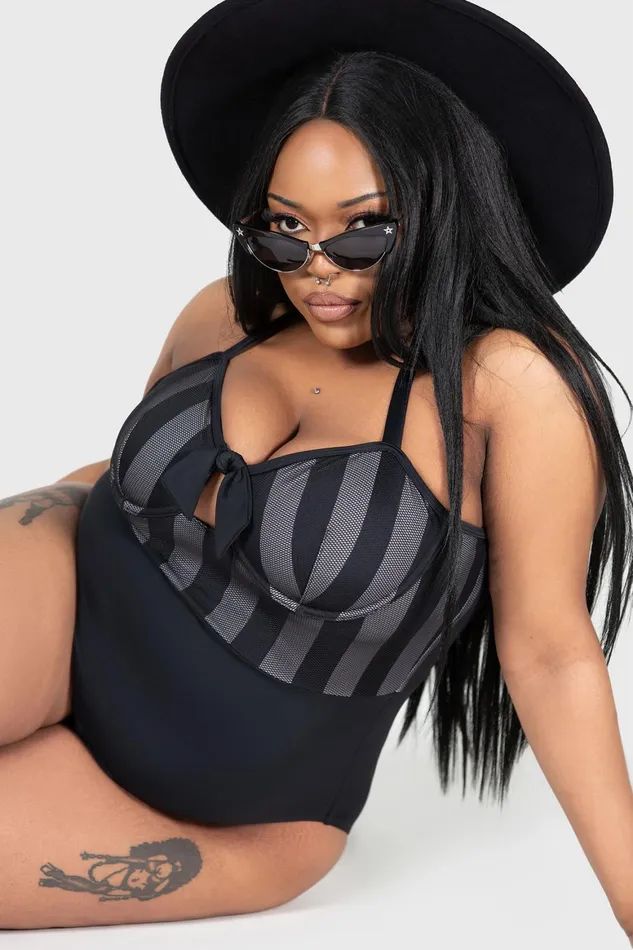Killstar Shadow Stripe Swimsuit Women Swim