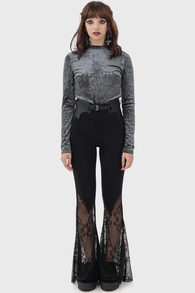 Killstar Shadowend Flares Women Trousers and Jeans