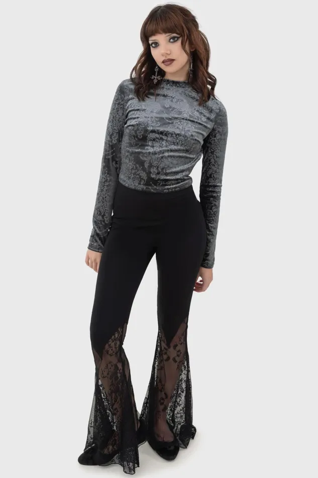Killstar Shadowend Flares Women Trousers and Jeans