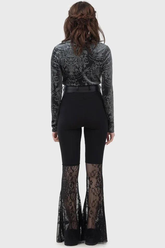 Killstar Shadowend Flares Women Trousers and Jeans