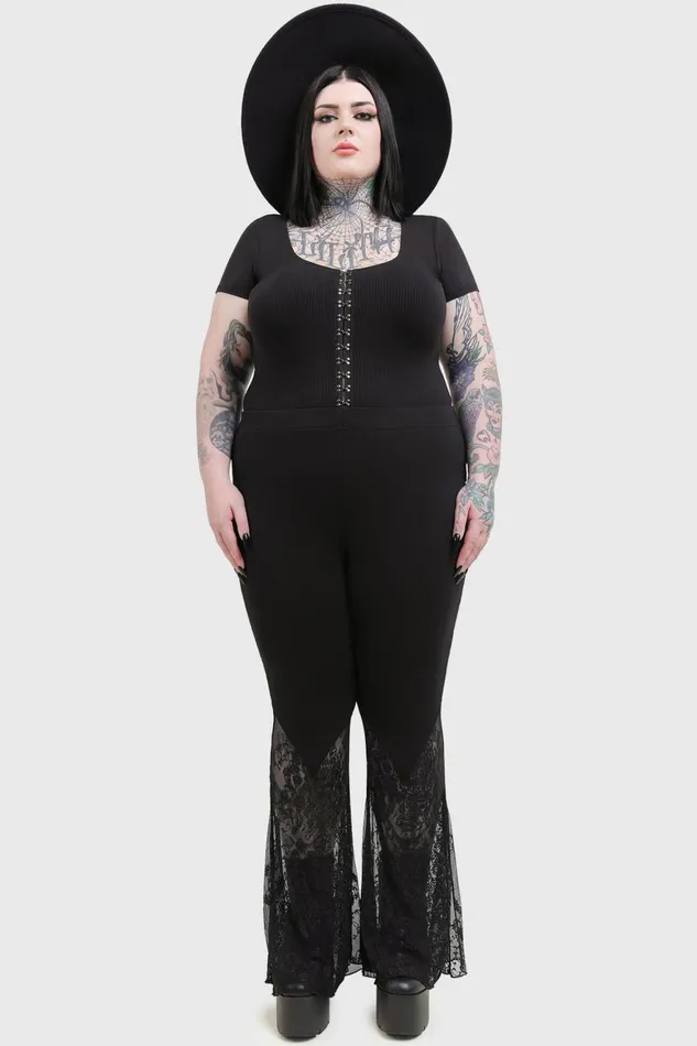 Killstar Shadowend Flares Women Trousers and Jeans