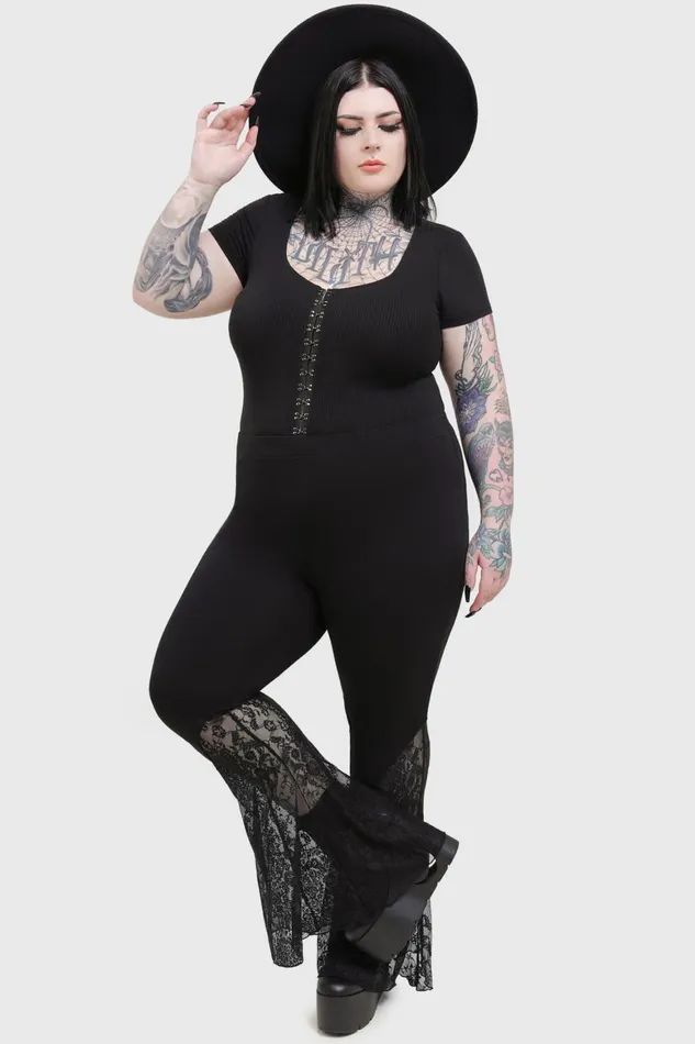 Killstar Shadowend Flares Women Trousers and Jeans