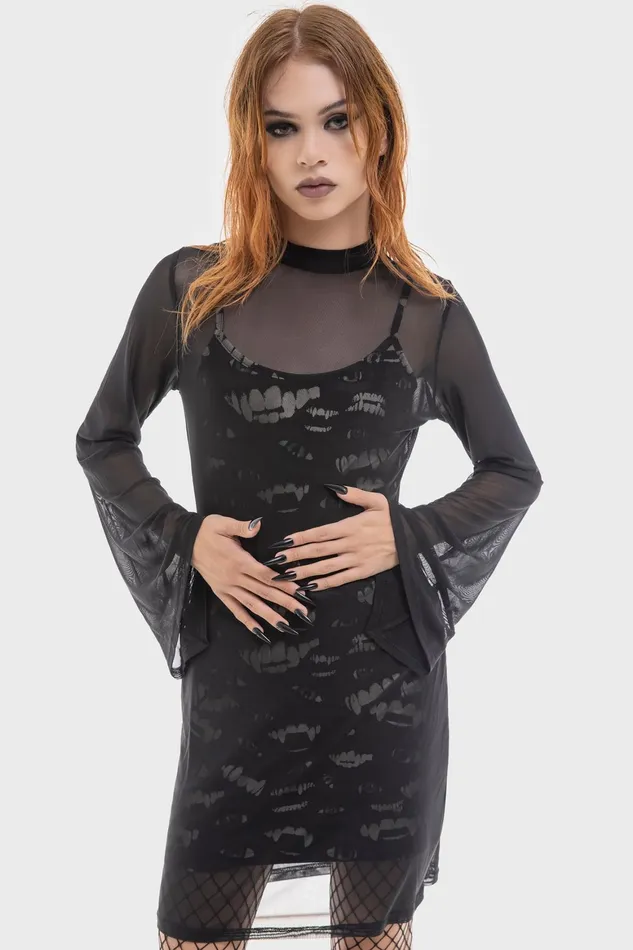 Killstar Sheer Vamp Dress Women Mini
