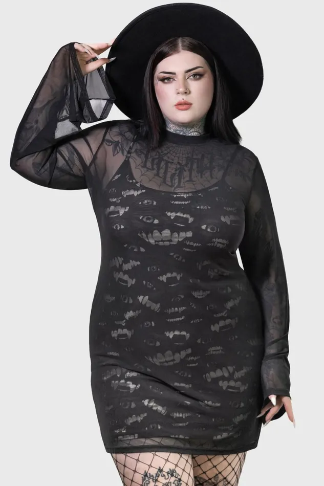 Killstar Sheer Vamp Dress Women Mini