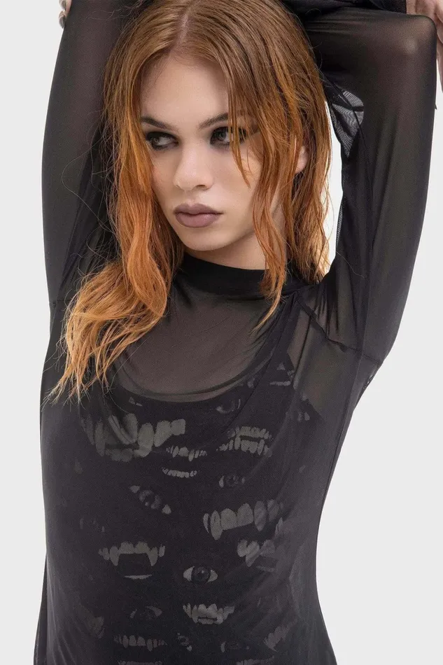 Killstar Sheer Vamp Dress Women Mini