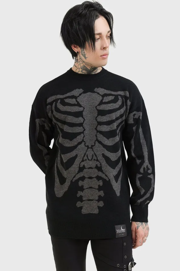 Killstar Skellie Sweater Men Knitwear