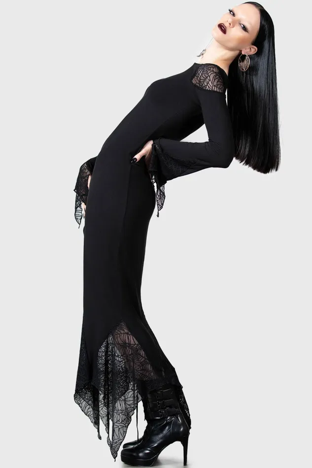 Killstar Spiderella Dress Women Maxi