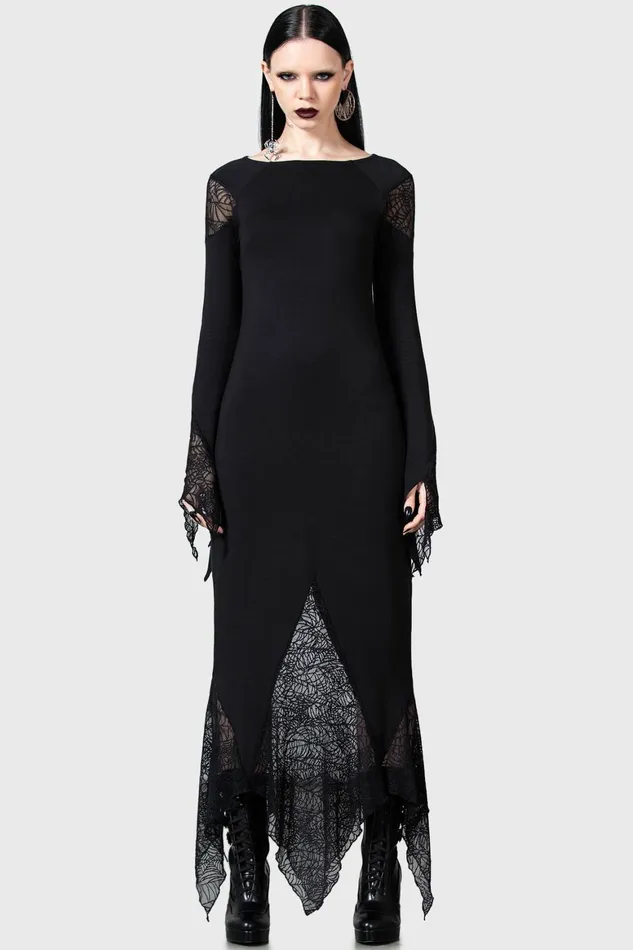 Killstar Spiderella Dress Women Maxi