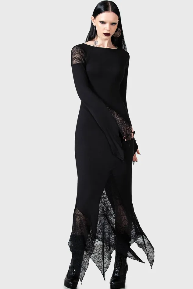 Killstar Spiderella Dress Women Maxi