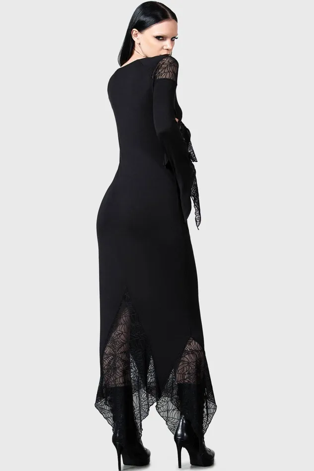 Killstar Spiderella Dress Women Maxi