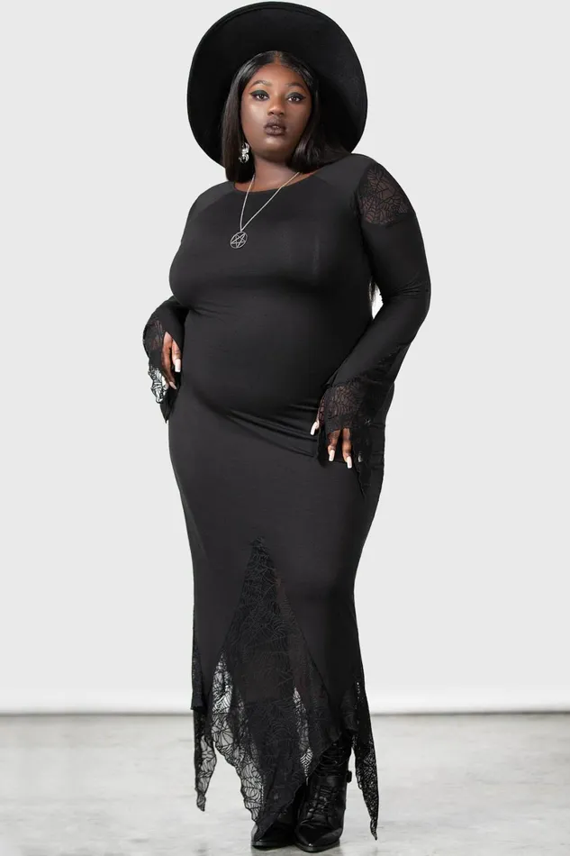 Killstar Spiderella Dress Women Maxi