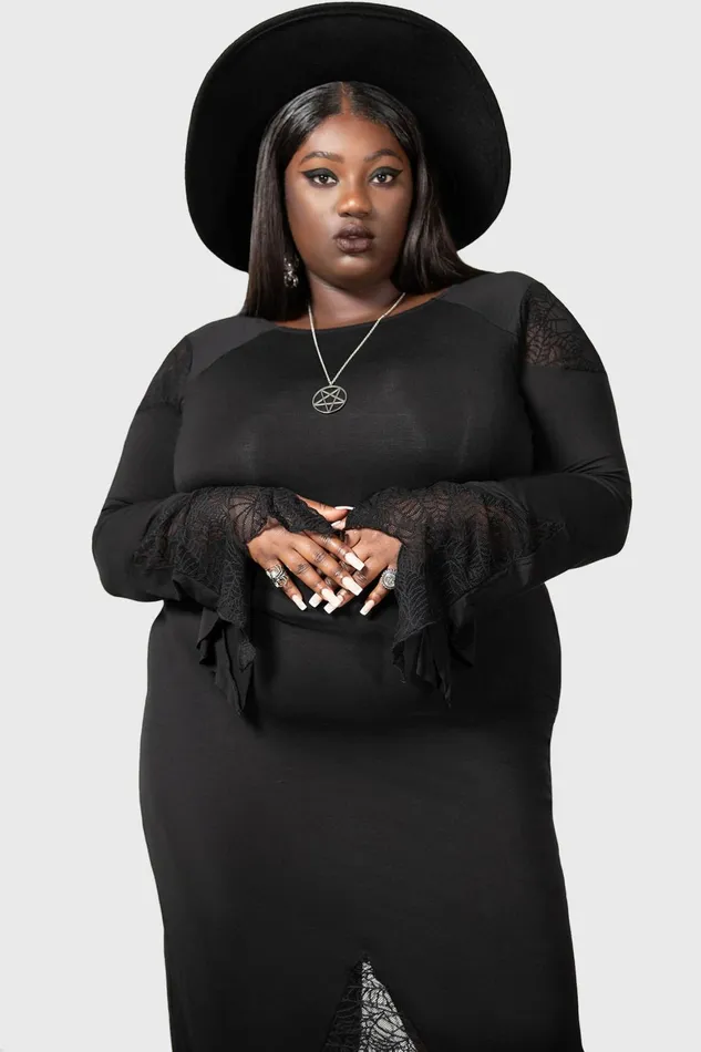 Killstar Spiderella Dress Women Maxi