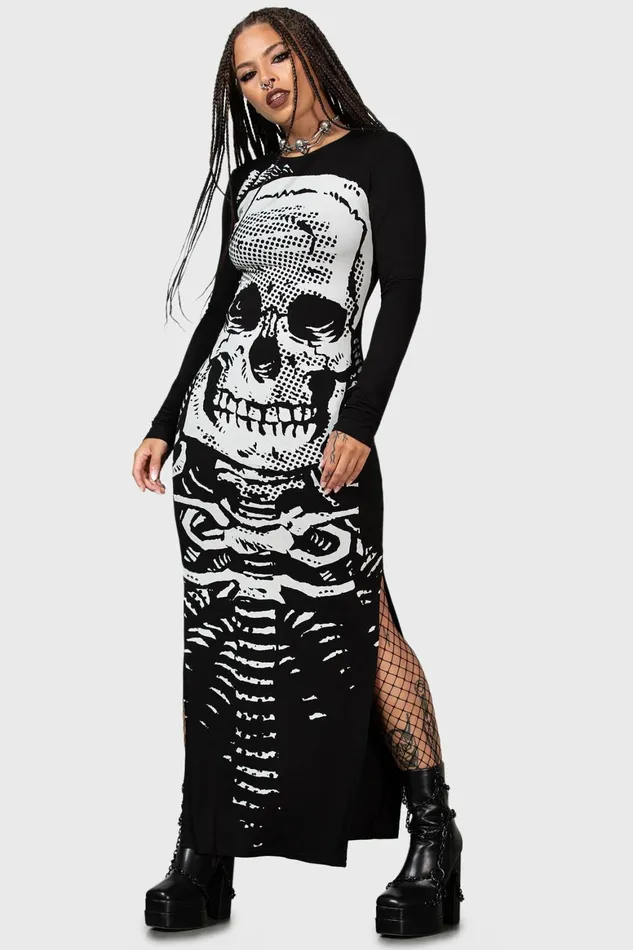 Killstar Spine Chilling Maxi Dress Women Maxi