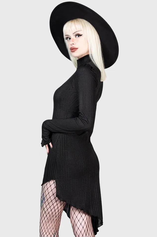 Killstar Stone Heart Asymmetric Dress Women Mini
