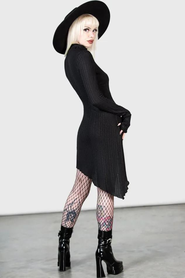 Killstar Stone Heart Asymmetric Dress Women Mini
