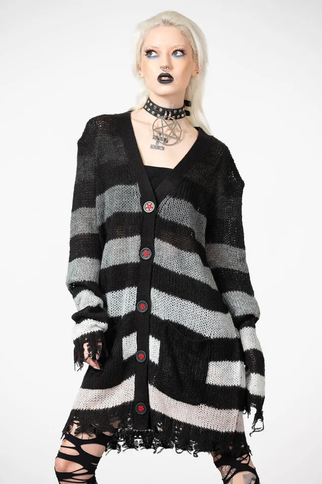 Killstar Stripe Of Evil Cardigan Women Cardigans