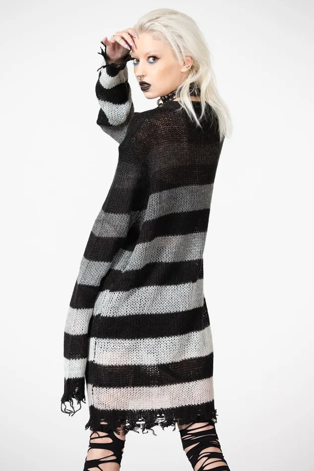 Killstar Stripe Of Evil Cardigan Women Cardigans