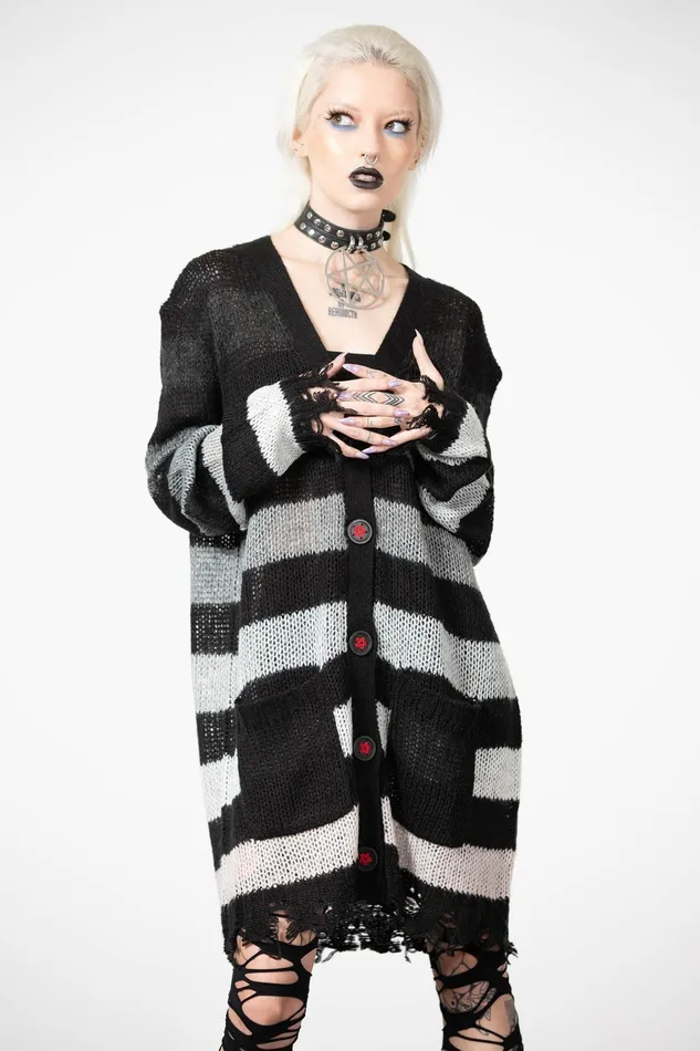 Killstar Stripe Of Evil Cardigan Women Cardigans