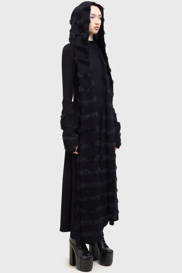 Killstar Striped Night Hooded Scarf Women Gloves and Scarves