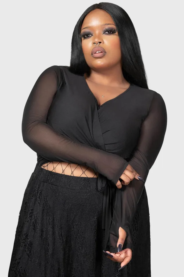 Killstar Sunset Wrap Top Women Long Sleeves
