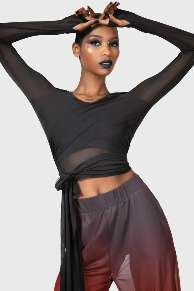 Killstar Sunset Wrap Top Women Long Sleeves