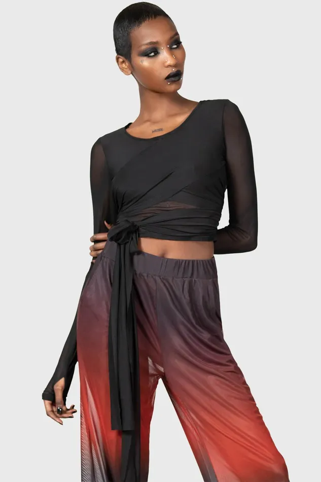 Killstar Sunset Wrap Top Women Long Sleeves