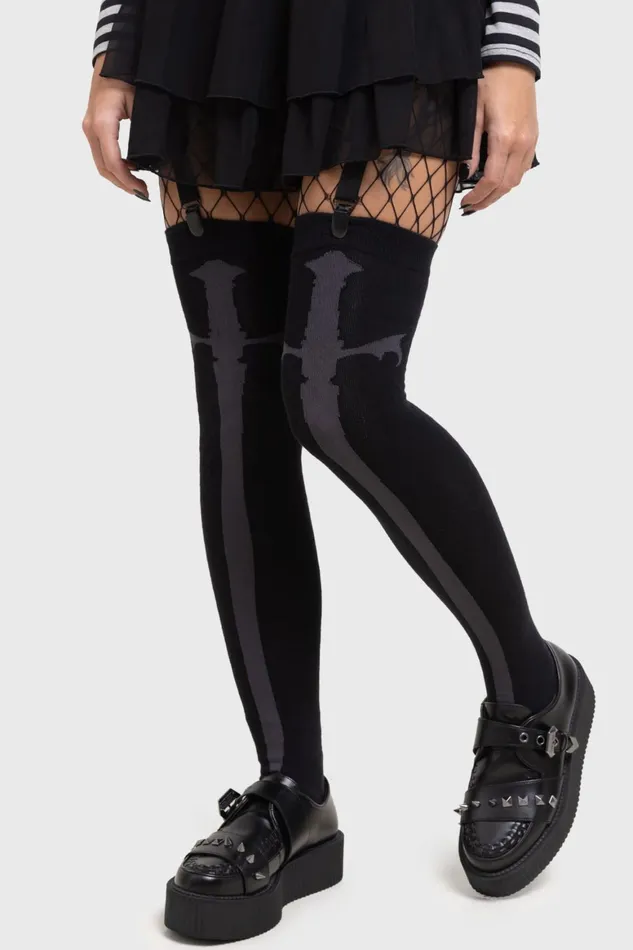 Killstar Swordstorm Knee High Socks Women Socks and Tights
