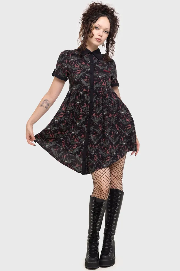 Killstar The Gremlins Are Coming Shirt Dress Women Mini