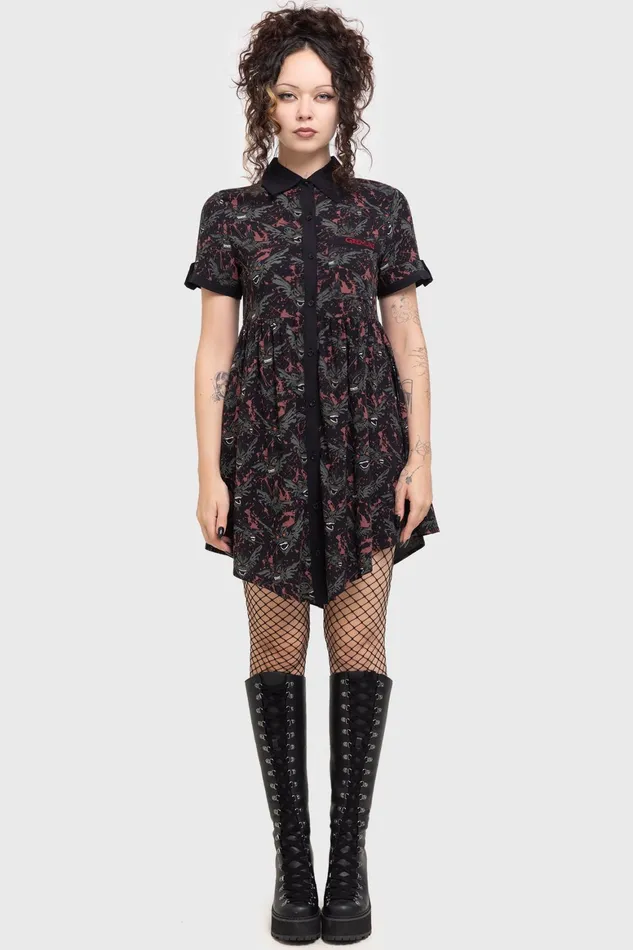 Killstar The Gremlins Are Coming Shirt Dress Women Mini