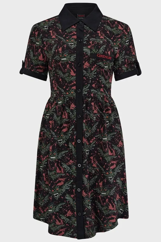 Killstar The Gremlins Are Coming Shirt Dress Women Mini