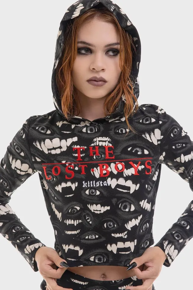 Killstar The Lost Boys Crop Hooded Top Women Hoodies