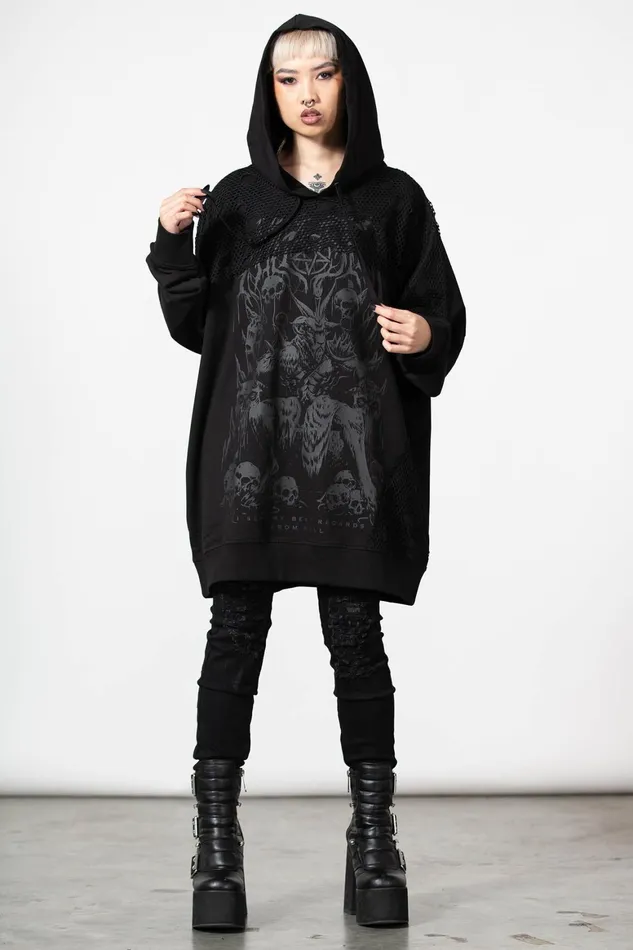 Killstar The Verge Fishnet Hoodie Women Hoodies