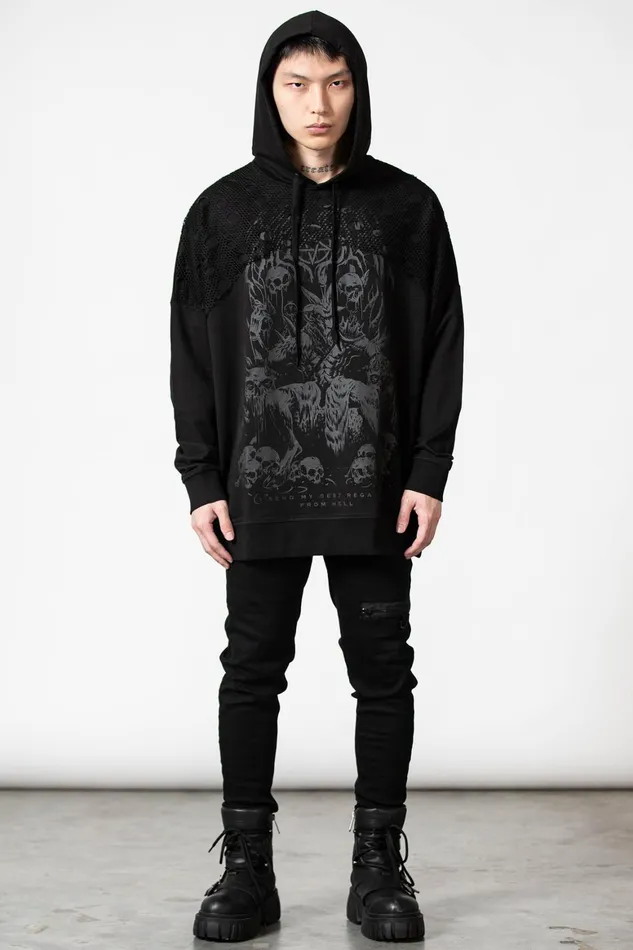 Killstar The Verge Fishnet Hoodie Women Hoodies