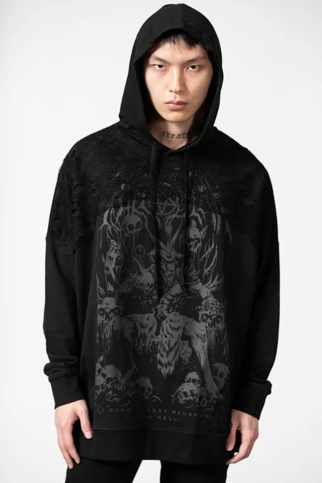 Killstar The Verge Fishnet Hoodie Women Hoodies