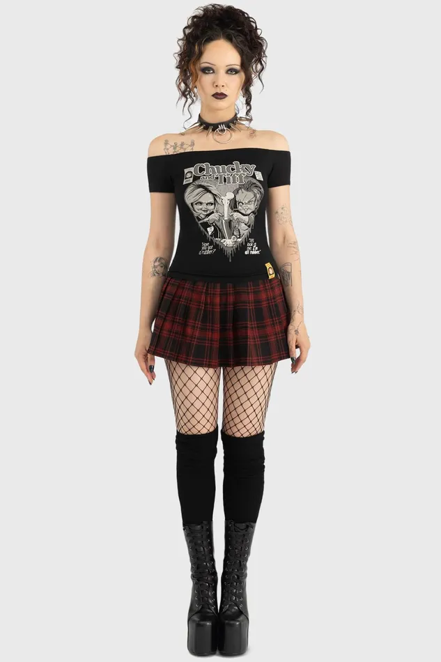 Killstar Til Death Do Us Part Bardot Top Women TShirts and Vests