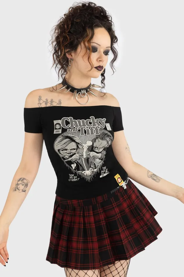 Killstar Til Death Do Us Part Bardot Top Women TShirts and Vests