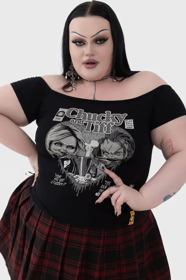 Killstar Til Death Do Us Part Bardot Top Women TShirts and Vests