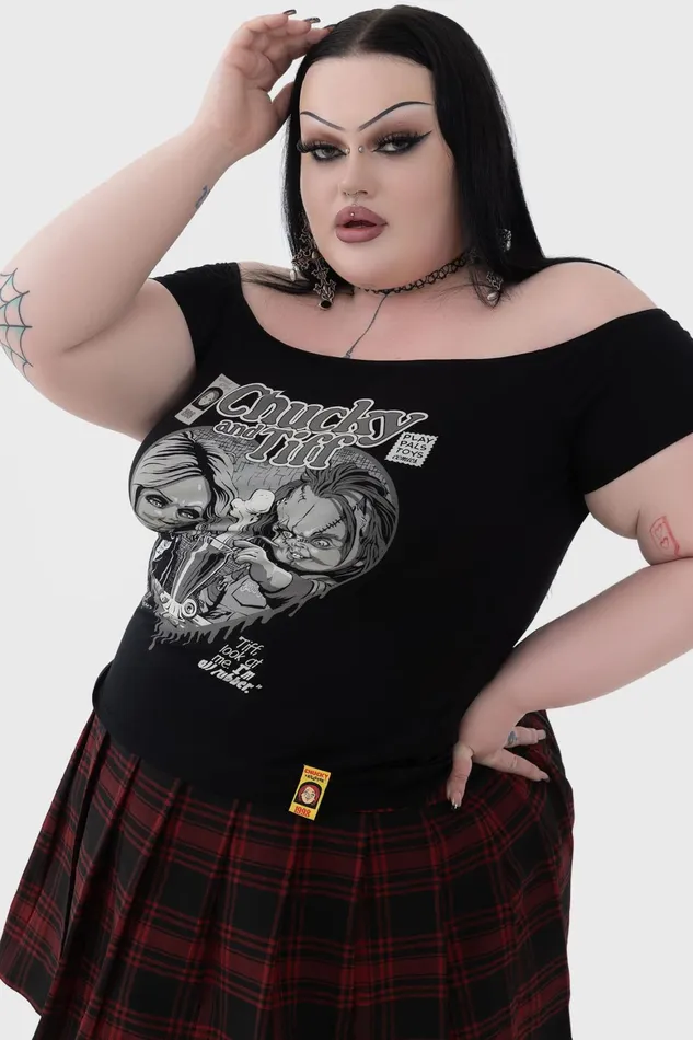 Killstar Til Death Do Us Part Bardot Top Women TShirts and Vests