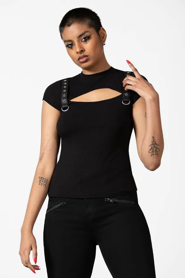 Killstar Trudy Keyhole Top Women TShirts and Vests