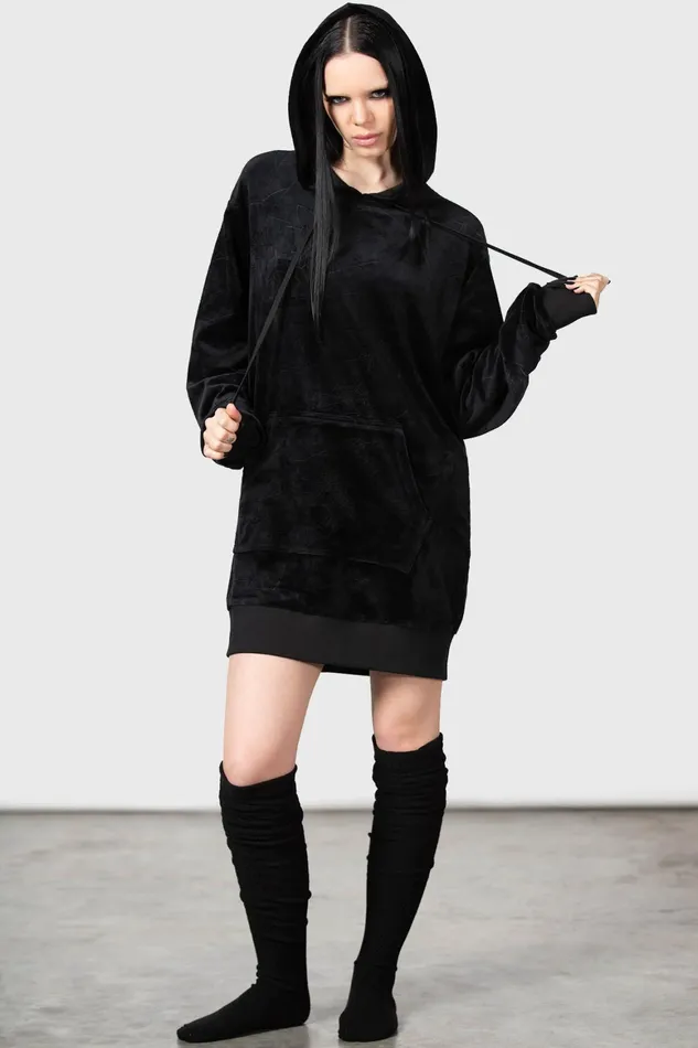 Killstar Webmare Longline Hoodie Women Loungewear